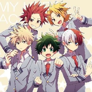 Deku, Bakugo, Kirishima, Denki and Shoto