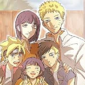 Hinata, Naruto, Boruto, Himawari and Kawaki