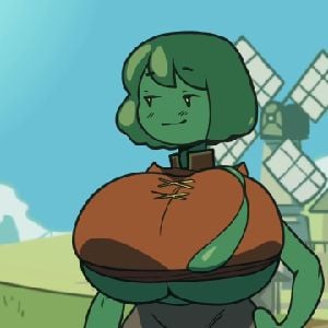 hourglass/slime green girl