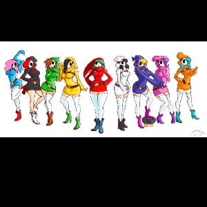 group of shy gals
