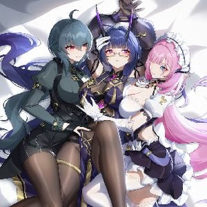 Raiden Mei with Elysia and Raven