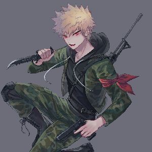 Katsuki bakugou (military au)