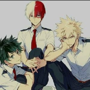 Izuku Midoriya, Shoto Todoroki and Katsuki Bakugou