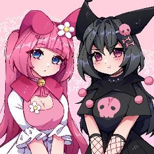 kuromi & my melody {human forms}