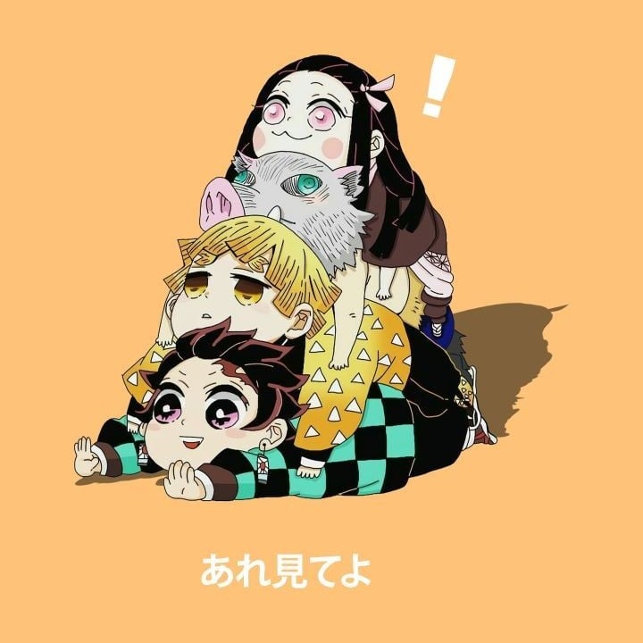 Tanjiro, Zenitsu, Inosuke, Nezuko