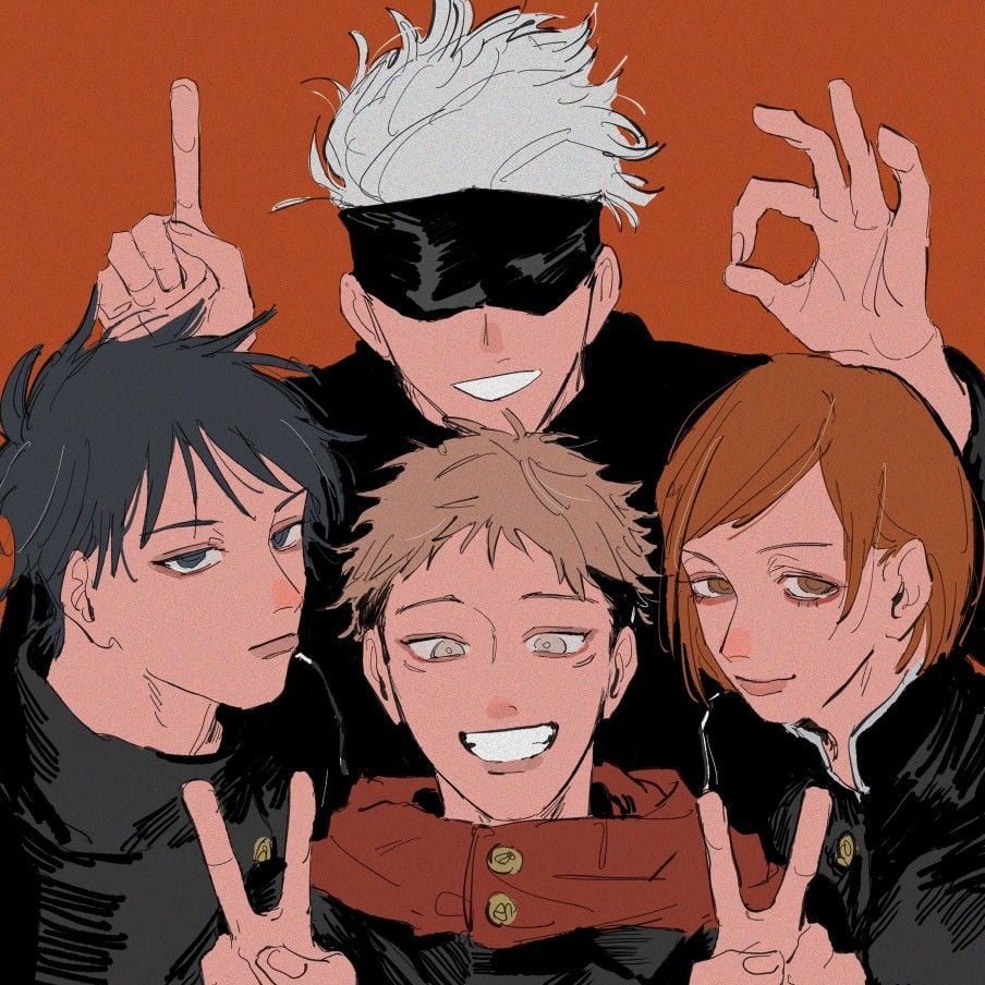 Itadori, Nobara, Megumi and Gojo
