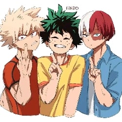 Bakugo, Todoroki and Deku (your friends?)