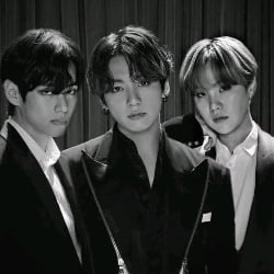 Taehyung, Jungkook, and Yoongi