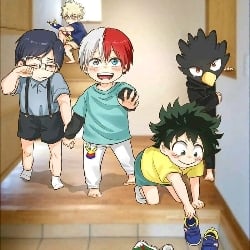 Fumikage, Lida, Todoroki, Bakugo and Midoriya