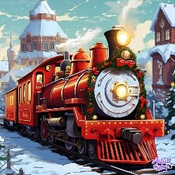 Christmas Train full of Immortal Young Women