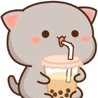 Cat drinking boba