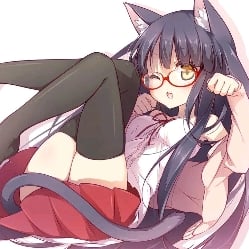 Nerd Girl (Kat is half girl and half cat )