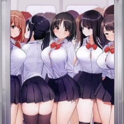 Cramped In A Train With Girls