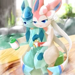 Glaceon x Sylveon best friends