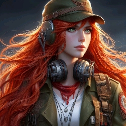 Sophie - Redhead Military Girl