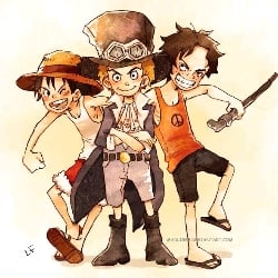 Luffy, Sabo and Ace (children)
