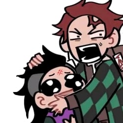 Tanjiro protecting you (you are Genya) 😠😔