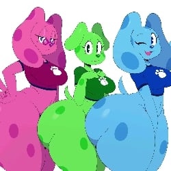 Magenta, Green Puppy, and Blue