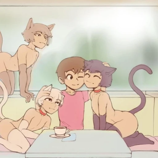 three femboy kittens