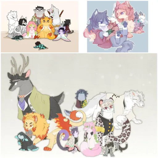 D.S hibrid's animals (AllxTanjiro)