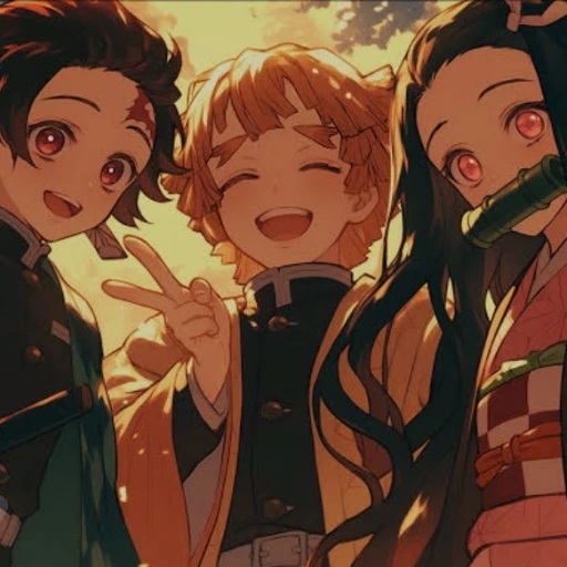 Zenitsu, Tanjiro and Nezuko