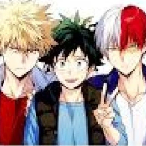 Bakugo, Todoroki, and Deku