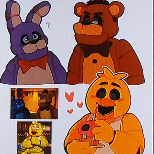 freddy bonnie chica and golden freddy