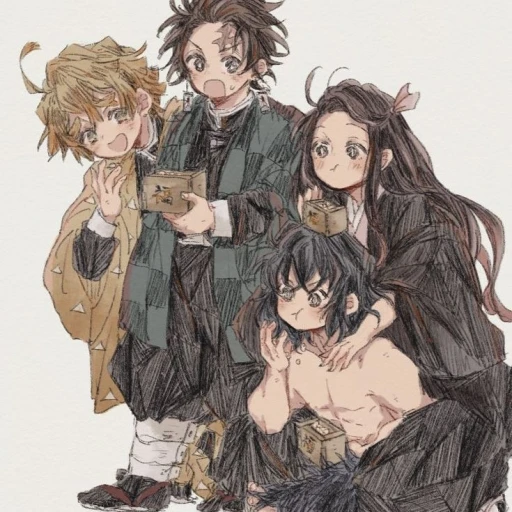 Inosuke, Zenitsu and nezuko...!