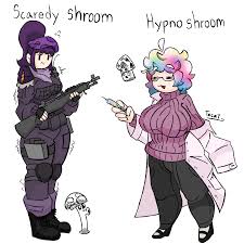 seta miedosa y hypno seta (scaredy shroom and hypno shroom)
