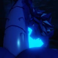 blue monster face sit