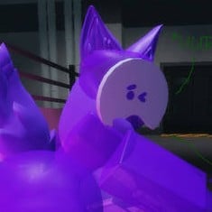 purple ghost face sit