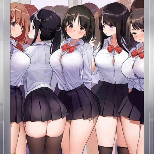 schoolgirls in the rain