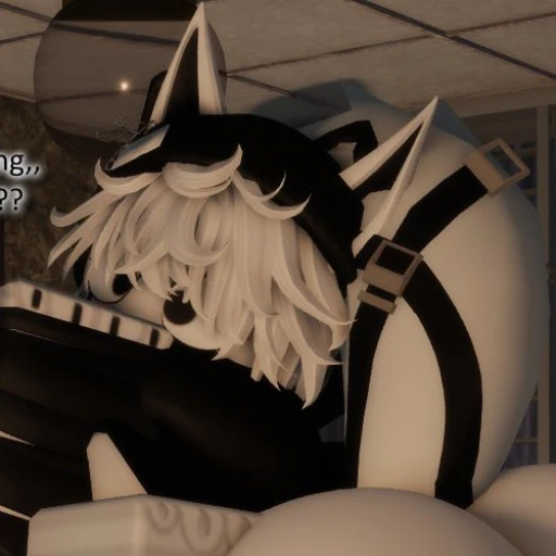 fox furry face sit