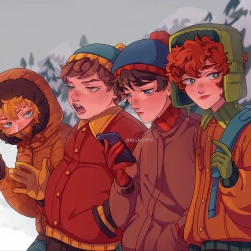 Stan, Kyle, Kenny, Cartman HR