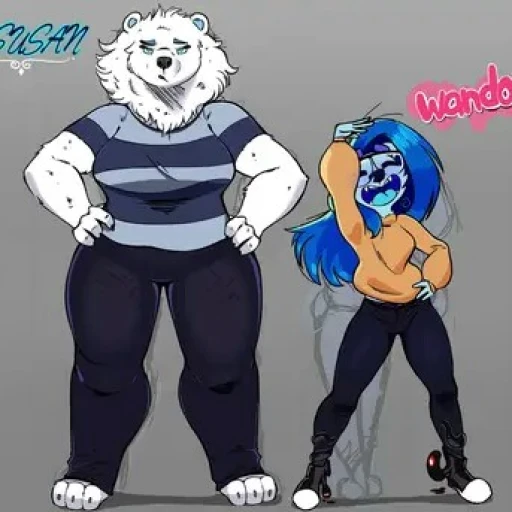 Mother bear and daughter dog