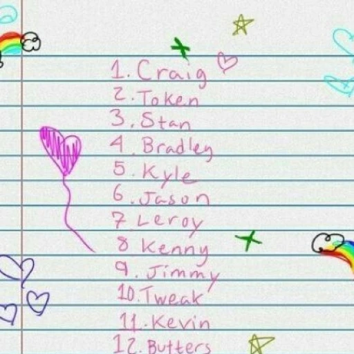 Butters Stotch||| The list♡
