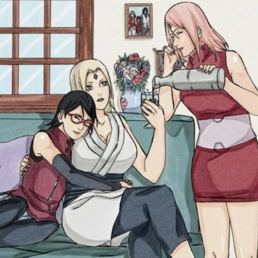 sakura and sarada, tsunade