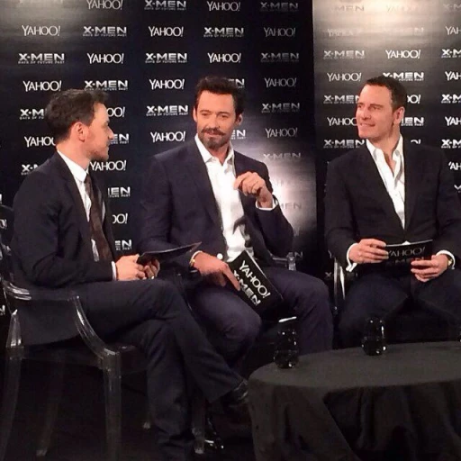 Michael Fassbender, James McAvoy and Hugh Jackman