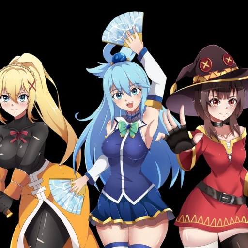 Darkness, Aqua and Megumin