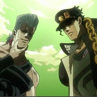 Kyjo Jotaro and Polnareff