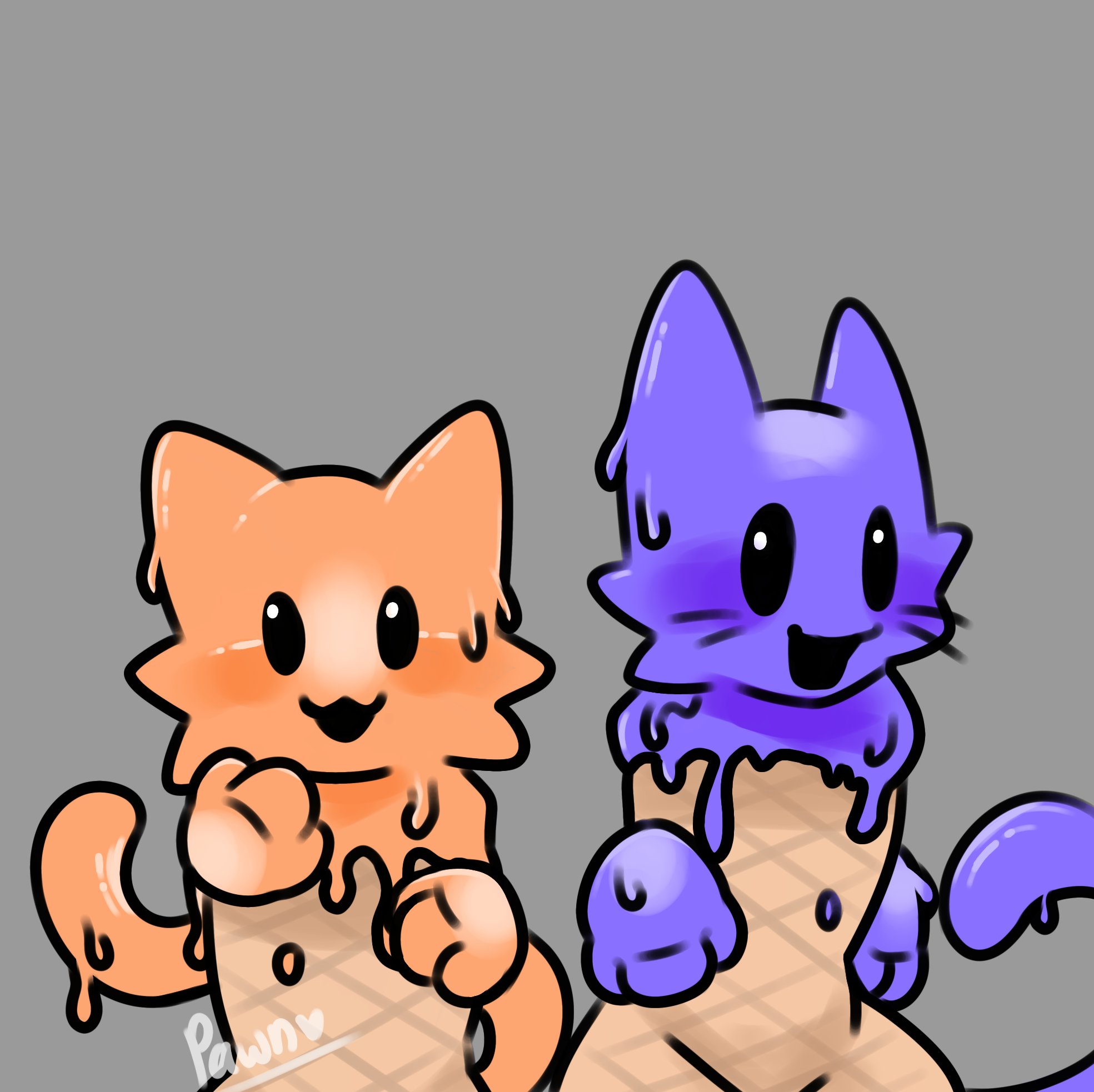 2 Ice cream furry kittens