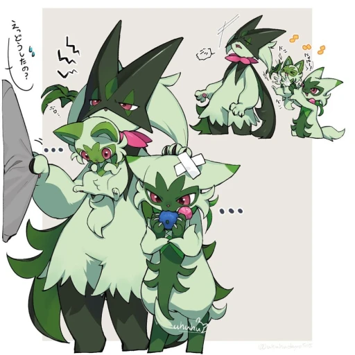 Meowscarada, Sprigatito and Floragato