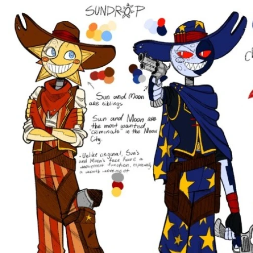 Sundrop and Moondrop cowboy au