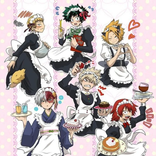 The boys dressed as maids
