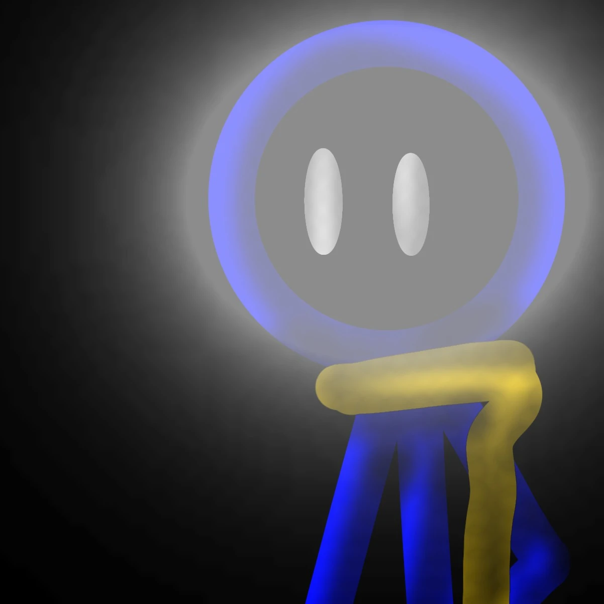 blue stick man