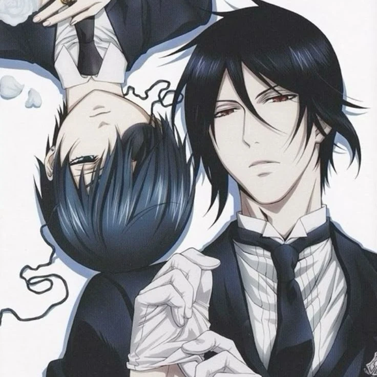 Ciel Phantomhive and Sebastian Michaelis.