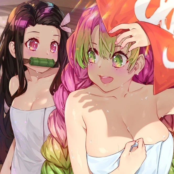 Nezuko Kamado and Mitsuri Kanroji
