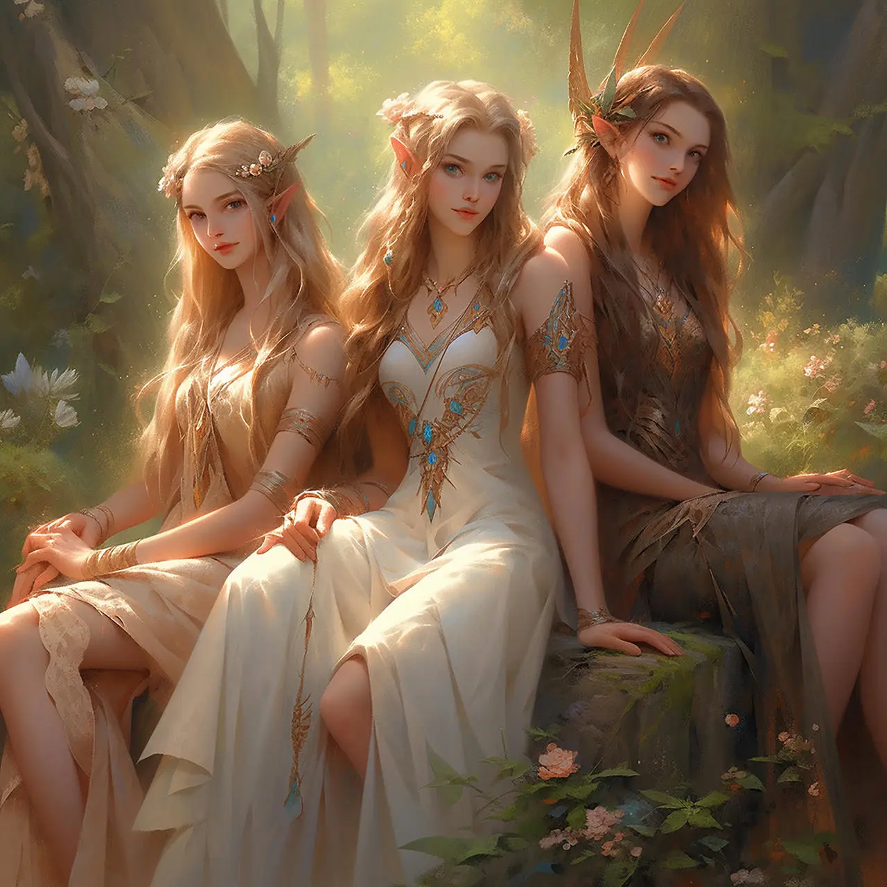 Dalia, Nisha and Lil (elves)